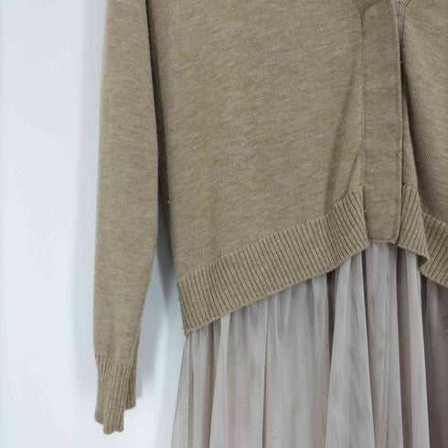レイビームス Ray BEAMS チュール切替ロングカーディガン レディース