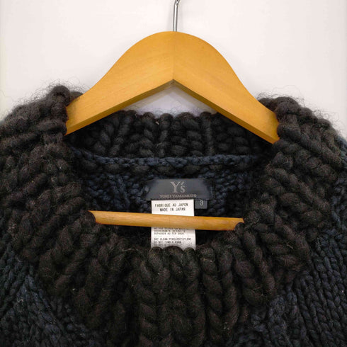 ワイズ Ys 17AW クルーネックケーブルニットカーディガン レディース 3