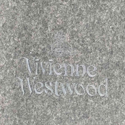ヴィヴィアンウエストウッド アクセサリー Vivienne Westwood Accessories イタリア製 ロゴ刺繍 ウールフリンジマフラー レディース