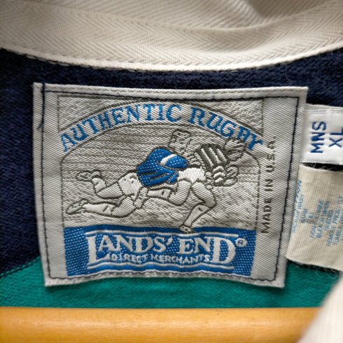 ランズエンド LANDS END USA製 ボーダー ラガーシャツ メンズ import:XL