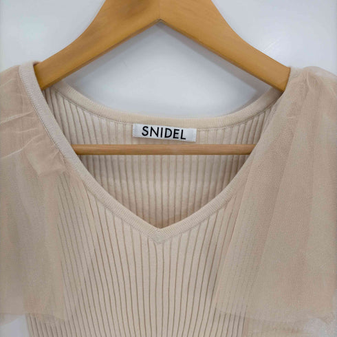 スナイデル snidel 20AW フリルチュールスリーブニットプルオーバー レディース ONE SIZE