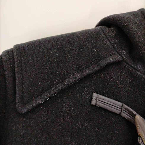 バーバリーブラックレーベル BURBERRY BLACK LABEL ホース刺繍ロゴ 裏地チェック ダッフルコート メンズ L