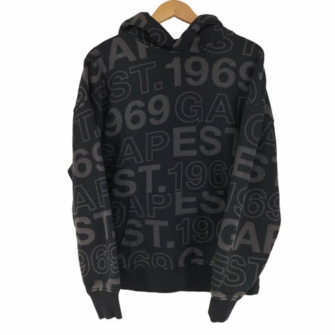 ギャップ Gap 20AW 総柄 ロゴプルオーバーパーカー メンズ M