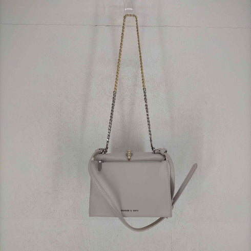 チャールズキース CHARLES & KEITH メタリックアクセント ターンロッククロスボディバッグ(Ivory) レディース FREE