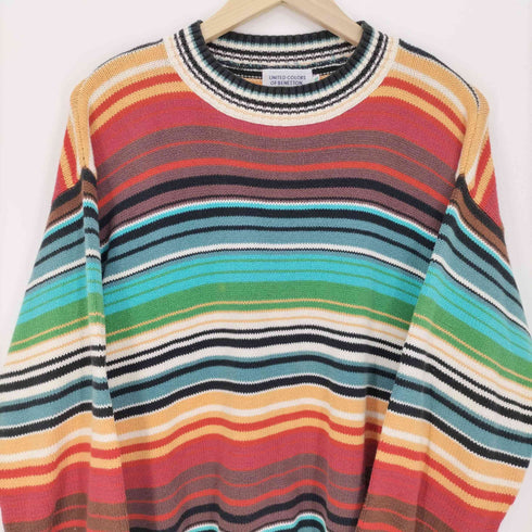 ユナイテッドカラーズオブベネトン UNITED COLORS OF BENETTON ボーダーコットンニット メンズ 48