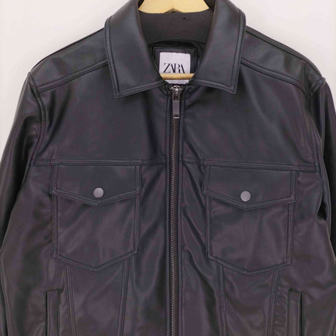 ザラ ZARA フェイクレザー ジャケット メンズ L
