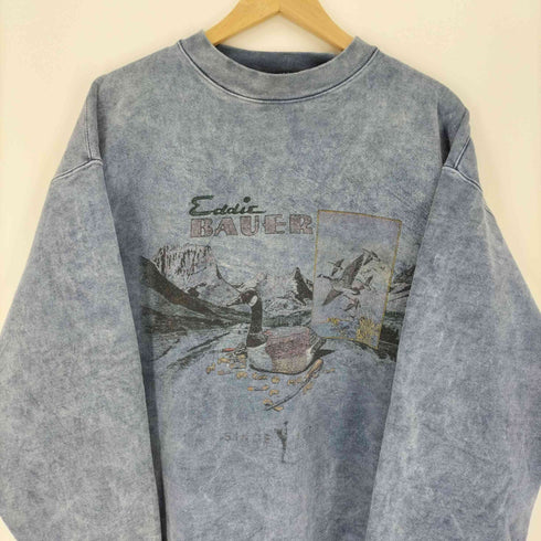 エディーバウアー Eddie Bauer USA製 黒タグ バードプリントスウェット メンズ import:M