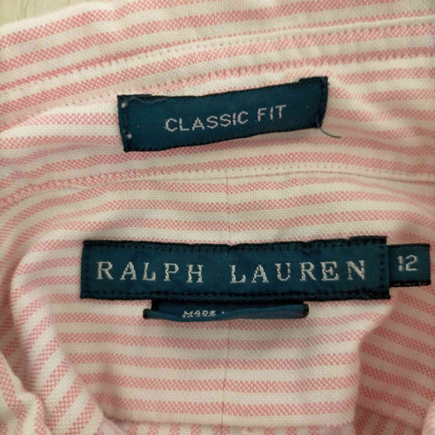 ラルフローレン RALPH LAUREN ポニー刺繍 ボタンダウンストライプシャツ メンズ 12