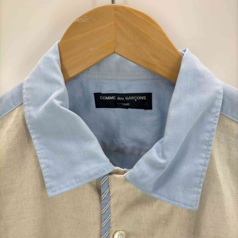 コムデギャルソンオム COMME des GARCONS HOMME AD2008 バイカラー リネン混シャツ メンズ SS