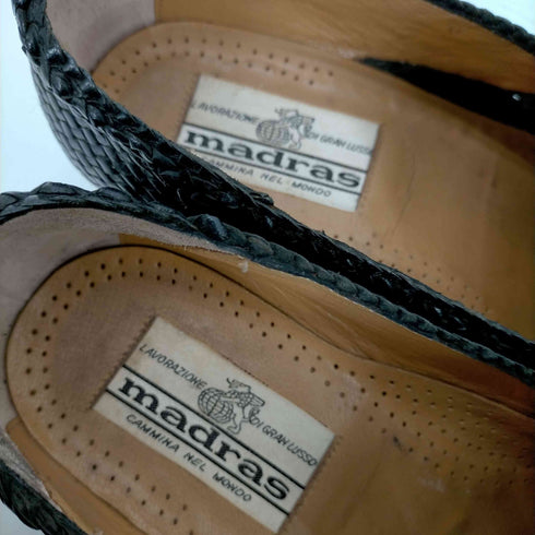 マドラス MADRAS レザー 編み込み ローファー メンズ 7 1/2