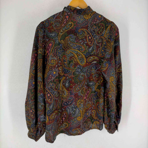 ランバン LANVIN 90S USA製 アシンメトリーボタン ペイズリーシャツジャケット レディース US:10