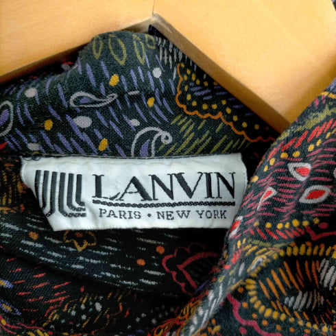 ランバン LANVIN 90S USA製 アシンメトリーボタン ペイズリーシャツジャケット レディース US:10