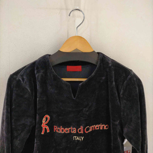 ロベルタディカメリーノ Roberta di Camerino ベロア ロゴ刺繍 トップス レディース JPN:L