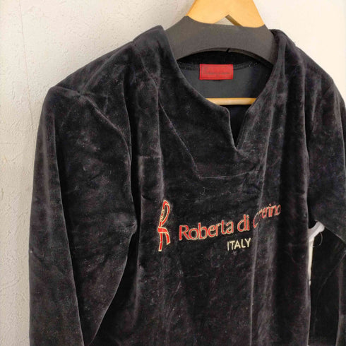 ロベルタディカメリーノ Roberta di Camerino ベロア ロゴ刺繍 トップス レディース JPN:L