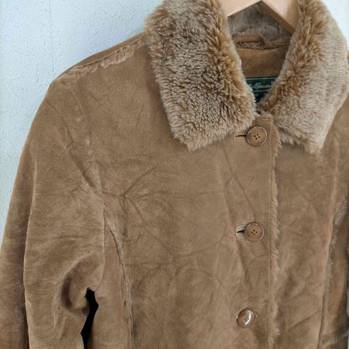 エディーバウアー Eddie Bauer レザー ファージャケット レディース import:M