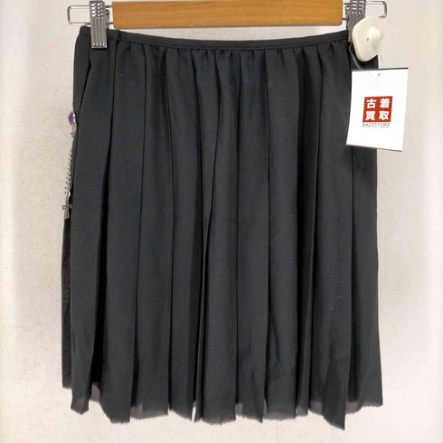 ジュンヤワタナベコムデギャルソンマンピンク JUNYA WATANABE COMME des GARCONS MAN PINK AD2002 03SS ビジュー/チェーンデザイン プリーツミニスカート レディース JPN:S