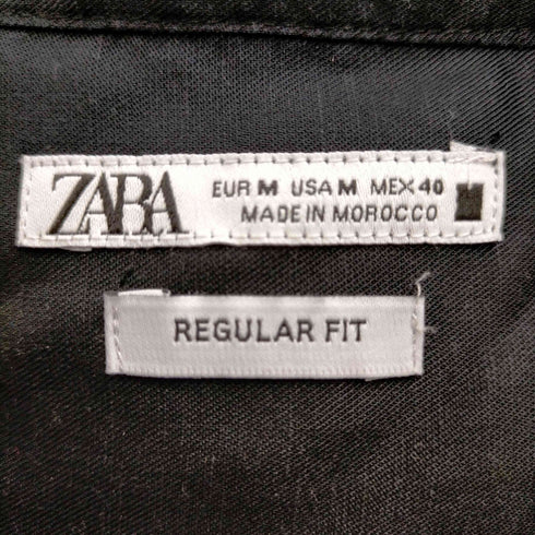 ザラ ZARA REGULAR FIT バンドカラー 長袖シャツ メンズ import:M