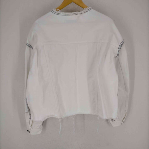 Denim research lab. インサイドアウト ノーカラーホワイトデニムジャケット メンズ FREE
