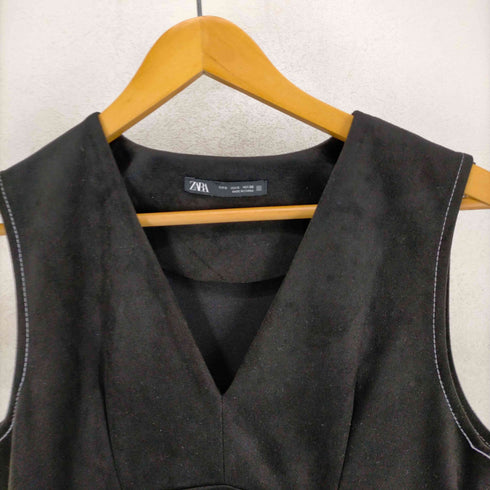 ザラ ZARA 23SS フェイクスエードVネックノースリーブワンピース レディース JPN:S