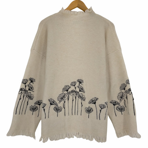 ザラ ZARA EMBROIDERED KNIT SWEATER レディース import:L