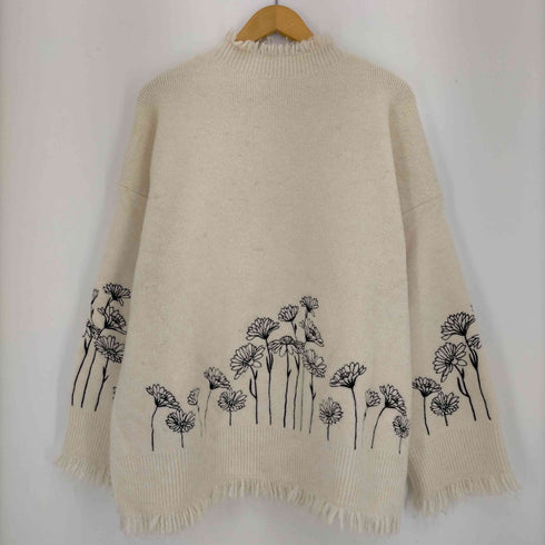 ザラ ZARA EMBROIDERED KNIT SWEATER レディース import:L