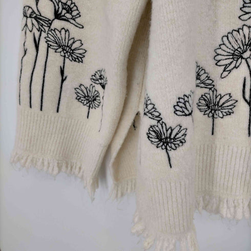 ザラ ZARA EMBROIDERED KNIT SWEATER レディース import:L