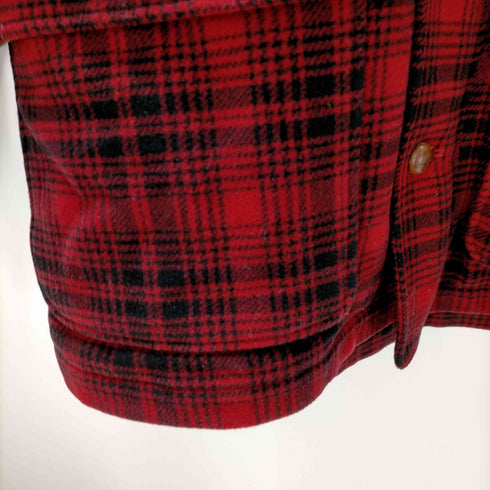 BAKER ST. 羊革使用 クルミボタン 裏地キルティング ファーカラー ウール チェック ジャケット メンズ import:L