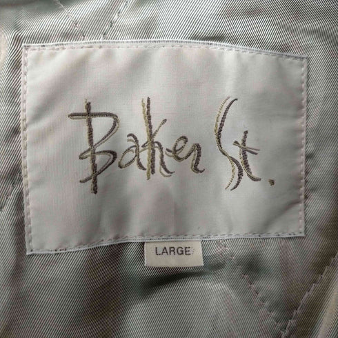 BAKER ST. 羊革使用 クルミボタン 裏地キルティング ファーカラー ウール チェック ジャケット メンズ import:L