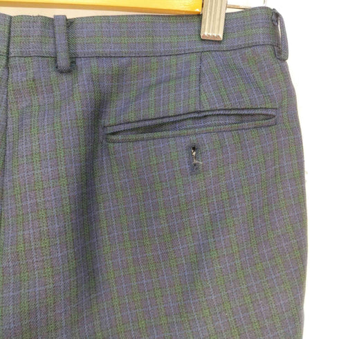 アクアスキュータム AQUASCUTUM スウェーデン製 2タック チェックスラックス メンズ