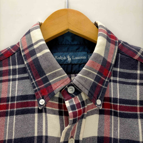 ラルフローレン RALPH LAUREN ダブルフラップポケット ポニー無し チェック柄 ネルシャツ メンズ import:XL