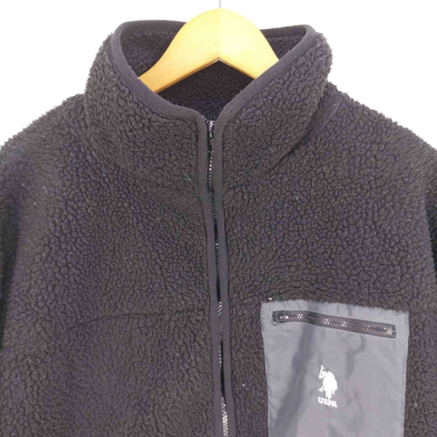 ユーエスポロアッスン U.S.POLO ASSN ワンポイント刺繍ロゴ ボアフリースジャケット メンズ JPN:L