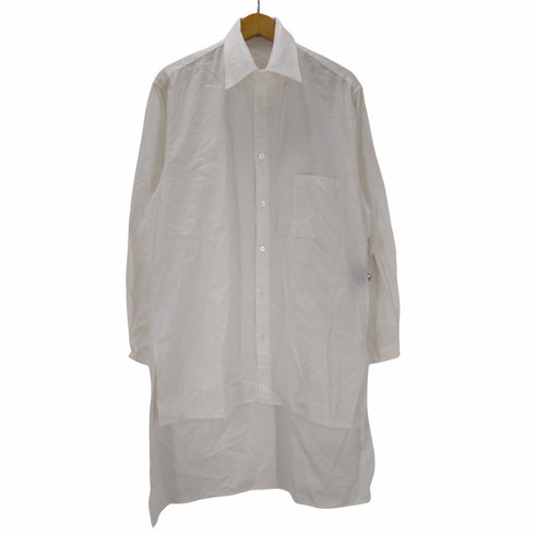 ヨウジヤマモトプールオム Yohji Yamamoto POUR HOMME スリット アシンメトリー チンストラップ ロングシャツ メンズ