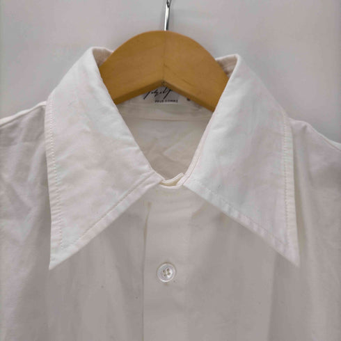 ヨウジヤマモトプールオム Yohji Yamamoto POUR HOMME スリット アシンメトリー チンストラップ ロングシャツ メンズ