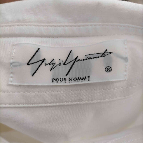 ヨウジヤマモトプールオム Yohji Yamamoto POUR HOMME スリット アシンメトリー チンストラップ ロングシャツ メンズ