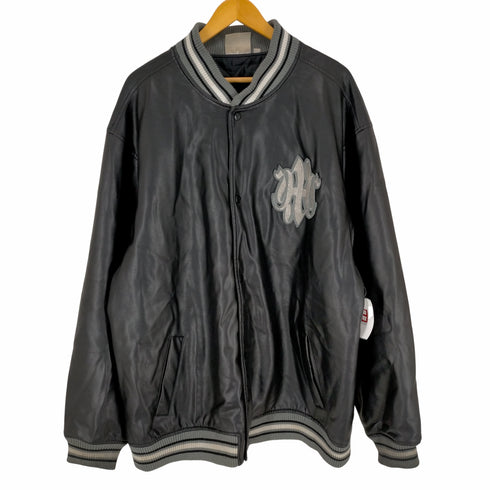 クロス カラーズ CROSS COLOURS PU COATING ロゴ型押し フェイクレザースタジャン メンズ import:XXL