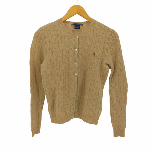 ラルフローレンスポーツ RALPH LAUREN SPORT LAMB WOOL ポニー 刺繍 ケーブルニット カーディガン レディース import:M