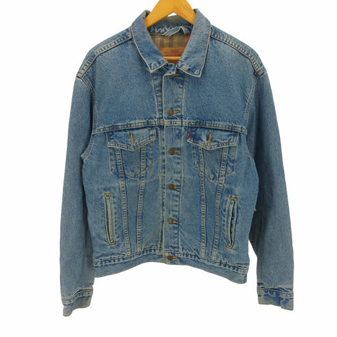 リーバイス Levis 00S RELAXED TRUCKER 裏地チェック デニム トラッカー ジャケット メンズ import:M