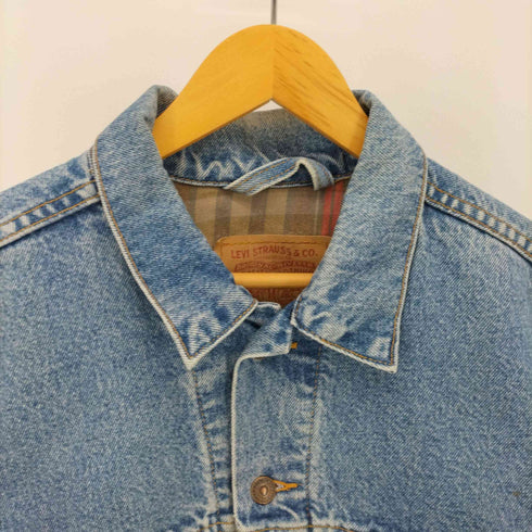 リーバイス Levis 00S RELAXED TRUCKER 裏地チェック デニム トラッカー ジャケット メンズ import:M