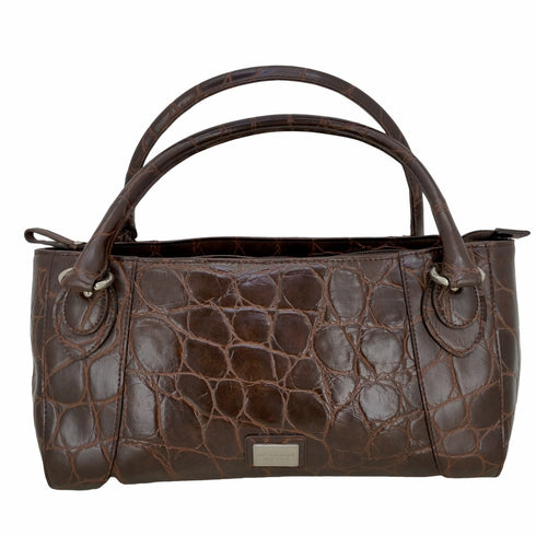 ランバンコレクション LANVIN COLLECTION クロコ型押し ハンドバッグ レディース