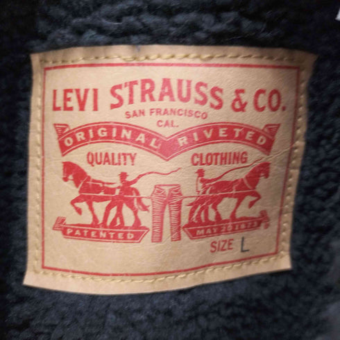 リーバイス Levis 裏ボア ブラック デニムジャケット トラッカー レディース import:L