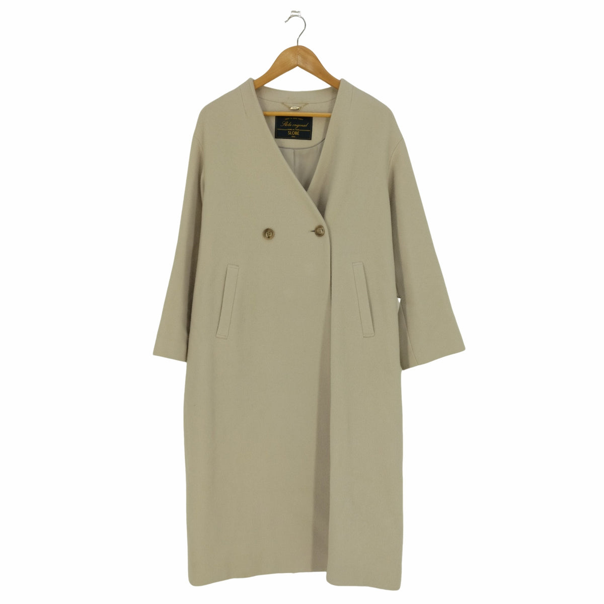 SLOBE IENA SUPER100 Vネックオーバーコート SLOBE IENA☆SUPER100 V