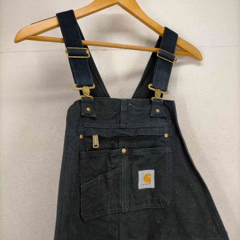 カーハート Carhartt ブラック ダブルニー ダック地オーバーオール メンズ W34L30