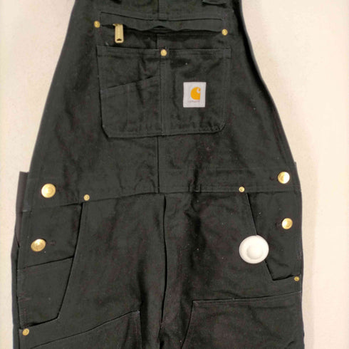 カーハート Carhartt ブラック ダブルニー ダック地オーバーオール メンズ W34L30