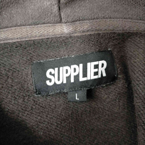 サプライヤー SUPPLIER クロスレザーパッチ ジップアップフーディ メンズ JPN:L