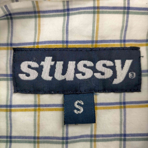 ステューシー Stussy 紺タグ OLD STUSSY アーティスト チェック 半袖シャツ メンズ import:S