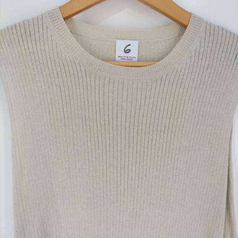 ロクビューティーアンドユースユナイテッドアローズ 6 BEAUTY & YOUTH UNITED ARROWS RIB NO SLEEVE KNIT リブ ノースリーブ ニット レディース