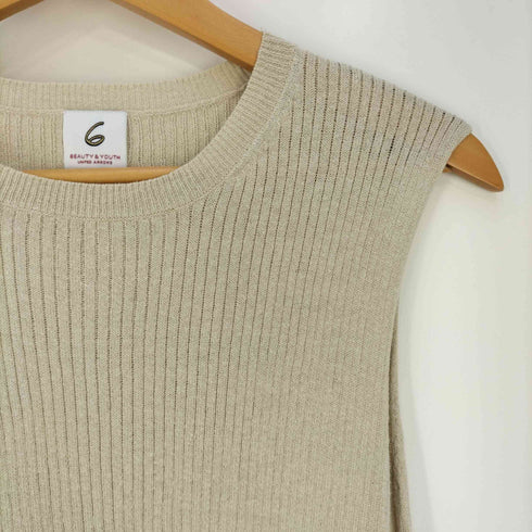 ロクビューティーアンドユースユナイテッドアローズ 6 BEAUTY & YOUTH UNITED ARROWS RIB NO SLEEVE KNIT リブ ノースリーブ ニット レディース