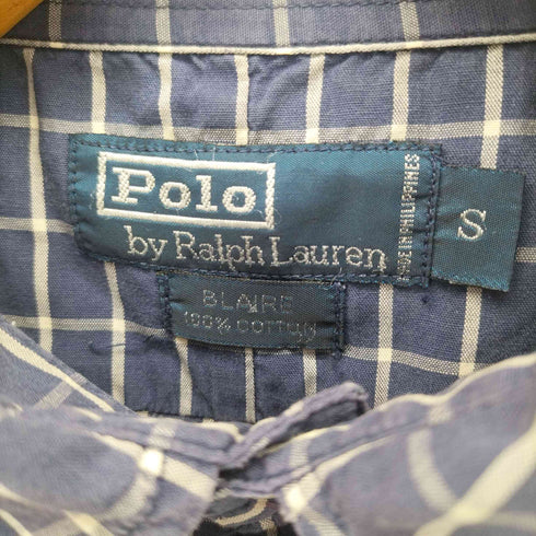 ポロバイラルフローレン Polo by RALPH LAUREN BLAIRE ポニー刺繍 グラフチェック ボタンダウン L/S シャツ メンズ import:S