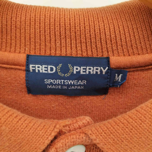 フレッドペリー FRED PERRY 日本製 ロゴ刺繍 ニット ポロシャツ 猫目ボタン メンズ JPN:M
