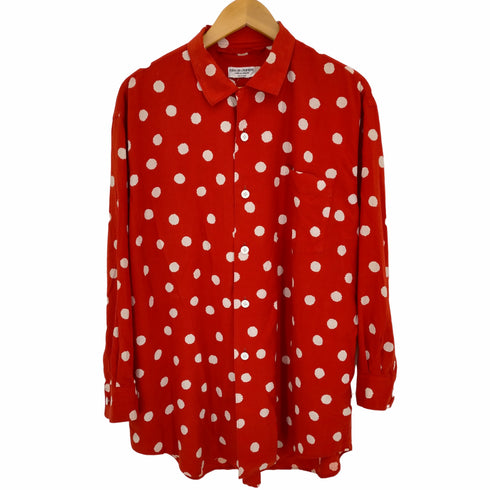 ローブドシャンブルコムデギャルソン robe de chambre COMME des GARCONS オーバーサイズ ドット柄 オープンカラーシャツ メンズ